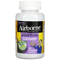 AirBorne, Immune Support Supplement, Elderberry, 120 Chewable Tablets