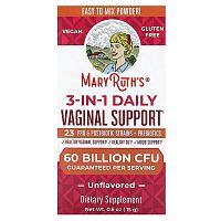 MaryRuth&#x27;s, 3-in-1 Daily Vaginal Support, Unflavored, 60 Billion CFU, 0.5 oz (15 g)