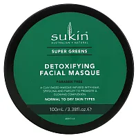 Sukin, Super Greens, Detoxifying Facial Masque, 3.38 fl oz (100 ml)