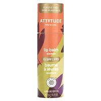 ATTITUDE, Leaves Bar, бальзам для губ, SPF 15, манго, 8,5 г (0,3 унции)