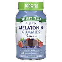 Nature&#x27;s Truth, Sleep Melatonin Gummies, Natural Mixed Berry, 10 mg , 140 Gummies (5 mg per Gummy)