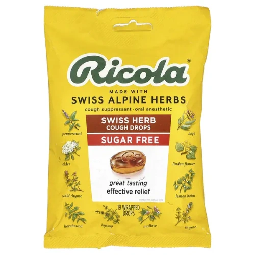 Ricola, Swiss Herb Cough Drops, Sugar Free, 19 Wrapped Drops