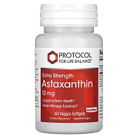 Protocol for Life Balance, Astaxanthin, Extra Strength, 12 mg, 60 Veggie Softgels