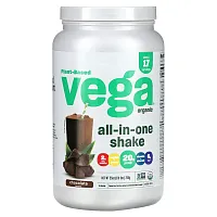 Vega, Plant-Based, Organic All-In-One Shake, Chocolate, 1 lbs (708 g)