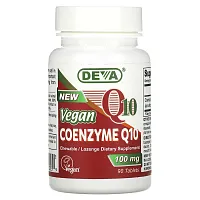 Deva, Vegan, Coenzyme Q10, 100 mg, 90 Chewable Tablets