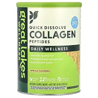 Great Lakes Wellness, Quick Dissolve Collagen Peptides, Daily Wellness, Vanilla, 10 oz (283 g)