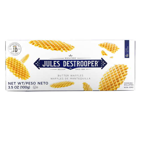 Jules Destrooper, сливочные вафли, 100 г (3,5 унции)