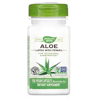 Nature&#x27;s Way, Aloe Latex with Fennel, 140 mg, 100 Vegan Capsules