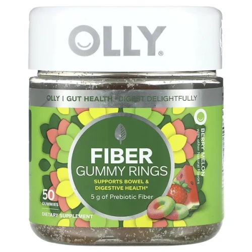 OLLY, Fiber Gummy Rings, Berry Melon, 50 Gummies