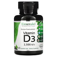 Emerald Laboratories, Vitamin D3, 2,500 IU's, 60 Vegetarian Caps