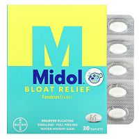 Midol, Средство для облегчения вздутия живота, 30 капсул