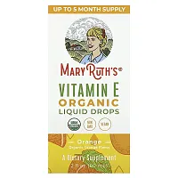 MaryRuth&#x27;s, Organic Vitamin E Liquid Drops, Orange, 2 fl oz (60 ml)