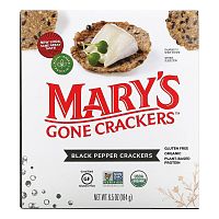 Mary's Gone Crackers, органические крекеры с черным перцем, 184 г (6,5 унции)