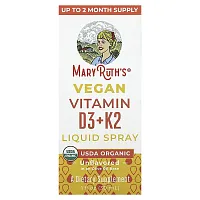 MaryRuth&#x27;s, Vegan Vitamin D3 + K2 Liquid Spray, Unflavored, 1 fl oz (30 ml)