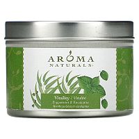 Aroma Naturals, Soy VegePure, Travel Tin Candle, Vitality, Peppermint &amp; Eucalyptus, 2.8 oz (79.38 g)