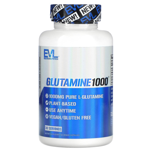 EVLution Nutrition, Глутамин 1000, 60 растительных капсул