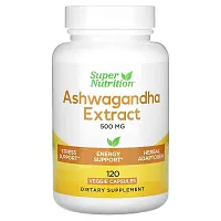 Super Nutrition, Ashwagandha, 500 mg, 120 Veggie Capsules