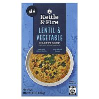 Kettle &amp; Fire, Hearty Soup, Lentil &amp; Vegetable, 16 oz (454 g)