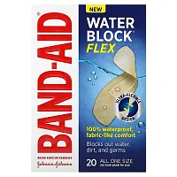 Band Aid, Adhesive Bandages, Water Block, Flex, 20 Bandages