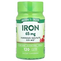 Nature&#x27;s Truth, Iron, 65 mg, 120 Coated Tablets