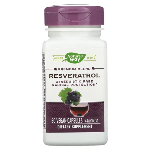 Nature&#x27;s Way, Premium Blend, Resveratrol, 60 Vegan Capsules