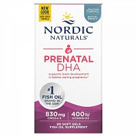 Nordic Naturals, пренатальная ДГК, без добавок, 830 мг, 90 капсул