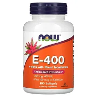 NOW Foods, E-400 D-Alpha with Mixed Tocopherols, 268 mg (400 IU), 100 Softgels