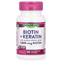 Nature&#x27;s Truth, Biotin + Keratin with Alpha Lipoic Acid, 50 Quick Release Capsules