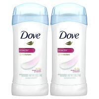 Dove, Invisible Solid Deodorant, Powder, 2 Pack, 2.6 oz (74 g) Each