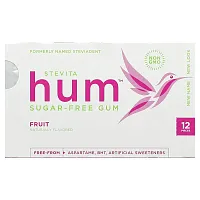 Stevita, Hum, Sugar-Free Gum, Fruit , 12 Pieces