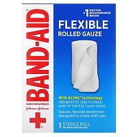 Band Aid, Flexible Rolled Gauze, 1 Sterile Roll