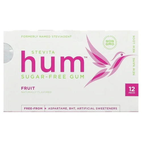 Stevita, Hum, Sugar-Free Gum, Fruit , 12 Pieces