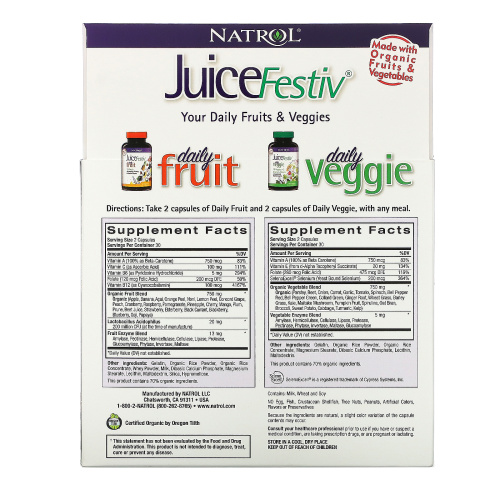 Natrol, JuiceFestiv, 2 флакона по 60 капсул фото 2