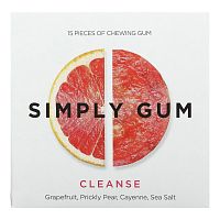 Simply Gum, Жевательная резинка, очищающее средство, грейпфрут, опунция, кайенский перец, морская соль`` 15 шт.