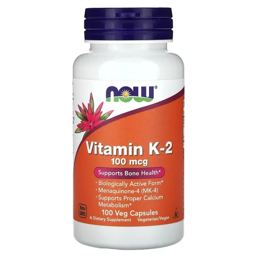 NOW Foods, Vitamin K-2, 100 mcg, 100 Veg Capsules