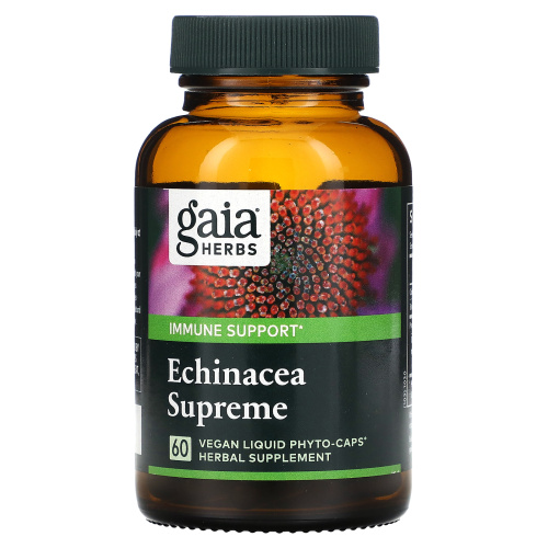 Gaia Herbs, Echinacea Supreme, 60 вегетарианских фито-капсул с жидкостью фото 3