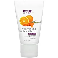 NOW Foods, Solutions, Vitamin C &amp; Sea Buckthorn Moisturizer, 2 fl oz (59 ml)