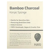 Purito, Bamboo Charcoal, Konjac Sponge, 1 Sponge