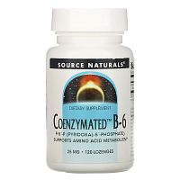 Source Naturals, ферментированный витамин B-6, 25 мг, 120 таблеток для рассасывания