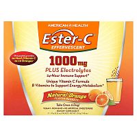 American Health, Ester-C, Effervescent, Natural Orange, 1,000 mg, 21 Packets, 0.35 oz (10 g) Each