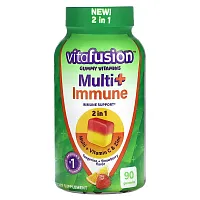 VitaFusion, Multi+ Immune Gummy Vitamins, Tangerine &amp; Strawberry, 90 Gummies