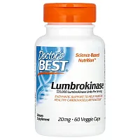 Doctor&#x27;s Best, Lumbrokinase, 40 mg, 60 Veggie Caps (20 mg per Capsule)