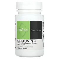 DaVinci Laboratories of Vermont, Melatonin-3, 3 mg, 60 Capsules