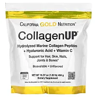 California Gold Nutrition, CollagenUP, Hydrolyzed Marine Collagen Peptides with Hyaluronic Acid and Vitamin C, Unflavored, 16.37 oz (464 g)