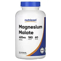 Nutricost, Magnesium Malate, 420 mg, 180 Capsules (140 mg per Capsule)