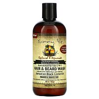 Sunny Isle, Men 2-N-1 Hair & Beard Wash with Jamaican Black Castor Oil, 12 fl oz