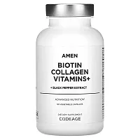 Codeage, Amen Biotin Collagen Vitamins+ Black Pepper Extract, 90 Vegetable Capsules