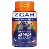 Zicam, Sleep + иммунная поддержка, ежевика и лаванда, 70 жевательных таблеток