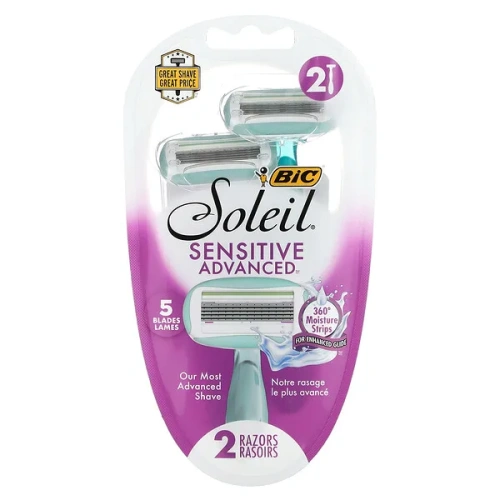 BIC, Soleil Sensitive Advanced, Disposable Razors, 2 Razors