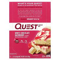 Quest Nutrition, Protein Bar, White Chocolate Raspberry, 12 Bars, 2.12 oz (60 g) Each